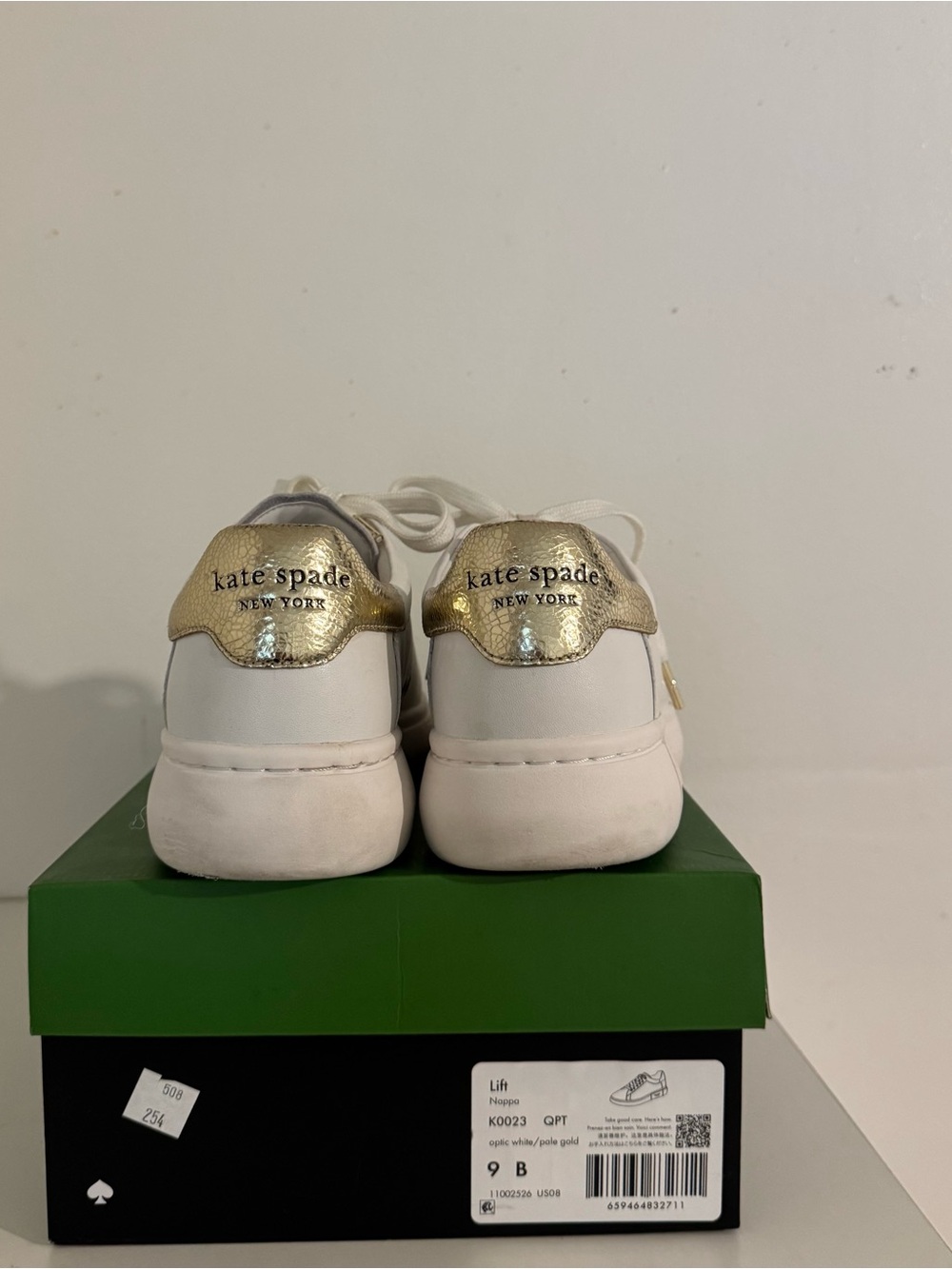 kate spade woman White Sneakers with Gold Heel Tab